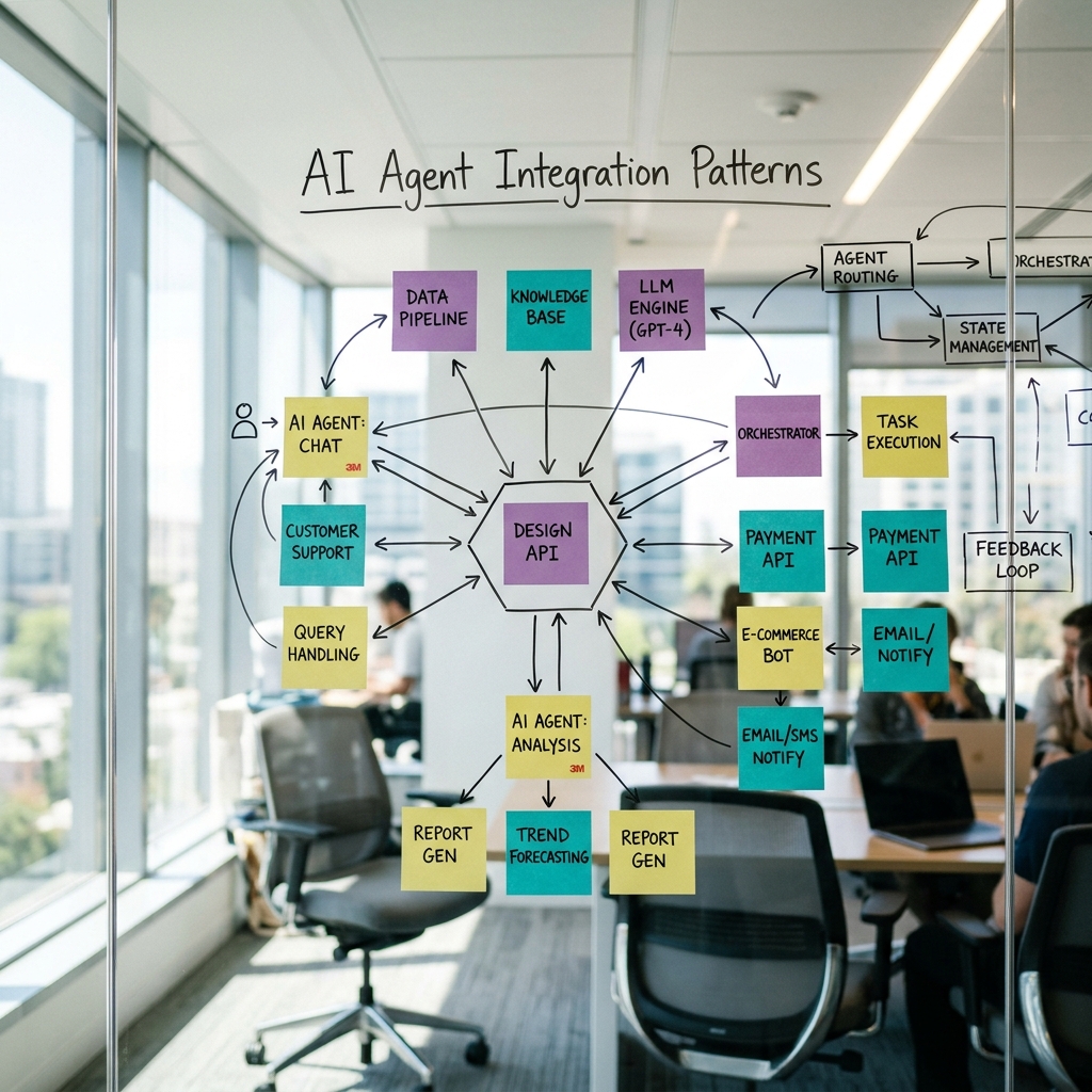AI agent integration architecture with design API at the center